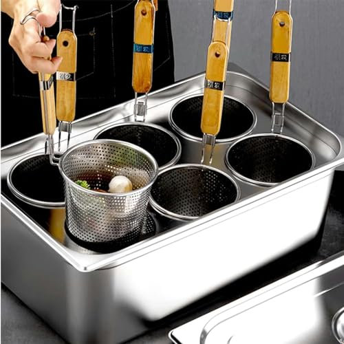 Ensemble d'inserts pour cuiseur à pâtes Commercial, marmite Polyvalente en Acier Inoxydable à 2/4/6 Trous pour la Cuisson des légumes, des Fruits de mer - Marmite avec Couvercle, a