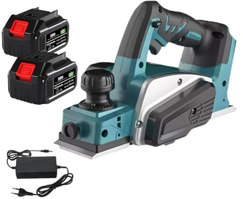 Cepilladora manual eléctrica Cepilladora eléctrica recargable, herramienta de corte de madera de mano inalámbrica, máquina de cepillado de madera, carpintero Sin esfuerzo sobre su pieza de trabajo(2 B