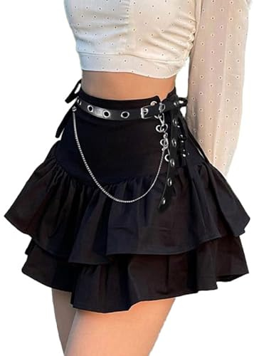 YINGWIN Mini sexig kjol Y2k för dam - Gotisk stil - Rave outfit, XXL