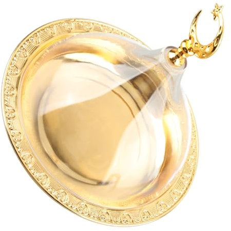 Plat de Service Cloche, Motifs Dorés, Assiette Acrylique INOX avec Dôme pour Fête Café