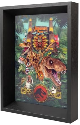 Grupo Erik Jurassic Park Kunstdruck mit Rahmen 3D Effekt Poster - Deko | Wohnzimmer oder Deko Schlafzimmer - Deko Zimmer Größe 22,7 x 30 cm - Offizieller Jurassic Park Fanartikel