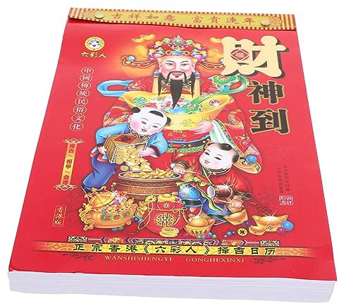 DIYEAH Calendrier Mural Déchirable Calendrier Lunaire Chinois Traditionnel Pour Décoration Maison Bureau