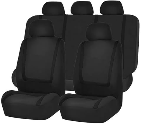AYBEN Auto Sitzbezüge-Set, für Ford Fiesta’09 MK7 2011 2012 2013-2017 5-Sitze Sitzbezüge Allwetter wasserdichtes Komfortabler Full Set Sitzbezüge,A Black