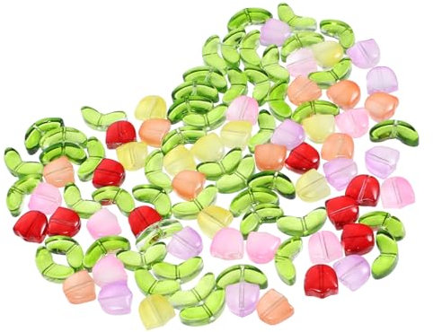 VILLCASE 100pcs Glass Beads Jewelry Craft Beads for DIY Bracelet Making Embellishments for Crafting
