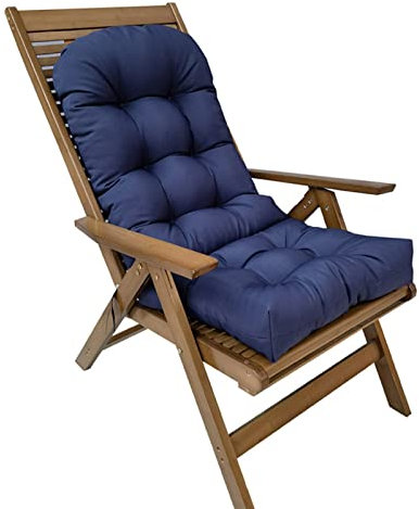 RPZVGG 45X19X4Zoll Adirondack-Kissen Schaukelstuhlkissen Adirondack-Stuhlkissen mit Hoher Rückenlehne und Bändern Terrassenkissen für Gartenmöbel Im Freien(Navy Blue)