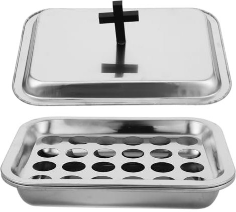 DONFAMDS 1 Satz Kommuniongeschirr Opferteller für die Kirche dekoratives Tablett Brotschale zum Servieren Edelstahlkirche Vorräte Tabletts zum Servieren von Speisen Rostfreier Stahl Silver