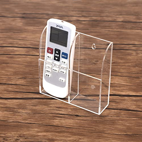 Uadme Caja de almacenamiento de acrílico transparente para mandos a distancia para colgar en la pared (2 rejillas)