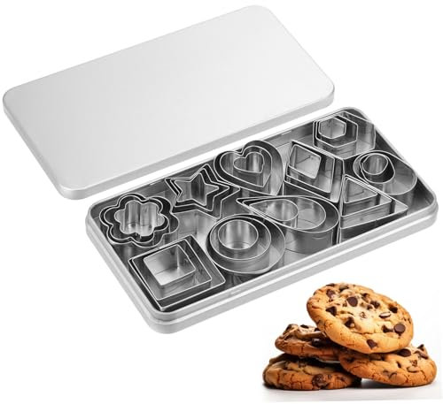 PRETYZOOM Formine in Acciaio Per Biscotti Di Stampini Forma Di Fiori e Stelle Timbri Rettangolari Per Torte e Decorazioni Confezione Assortita Per Fai Da Te
