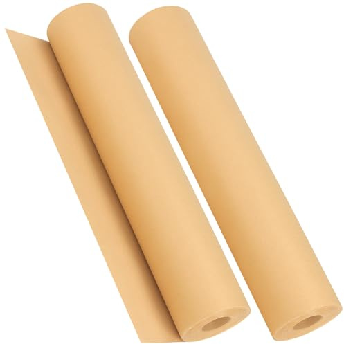 MUNGHOK 2 stycken 50 m x 44 cm omslagspappersrulle, brun kraftpapper presentpapper rulle förpackningspapper för presentförpackning, hantverk