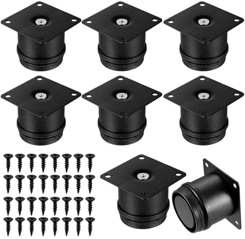 BieMian 8 Pcs Adjustable Furniture Legs, 2 Inch Heavy Duty Table Feet for Chair, Desk, Bed, Sofa & Cabinet - Round Matt Black (50mm)