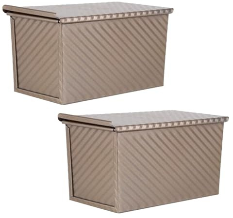 Qezodsx 2 Pack Non-Stick Loaf Bread Pan with Lid, Carbon Steel Baking Pan for Homemade Bread, Toast, and Bakeware