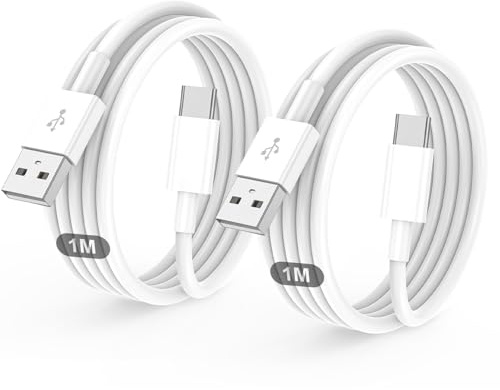 USB C Charger Cable, USB to USB C Cable USB A to USB C Cable 1M 2Pack | Type C Data Transfer, iPhone 17 Charger Cable Phone Charger for iPhone 17 16 15 Pro Max Plus Air Samsung Galaxy S24 Ultra