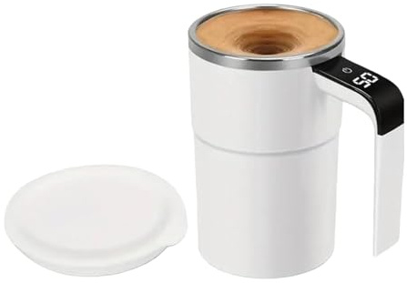 Tazza da caffè auto-mescolante, 380 ml, con coperchio, ricaricabile, per donne, uomini, casa, cucina, bar, ufficio, compleanno, Natale, acqua, bevande, miele