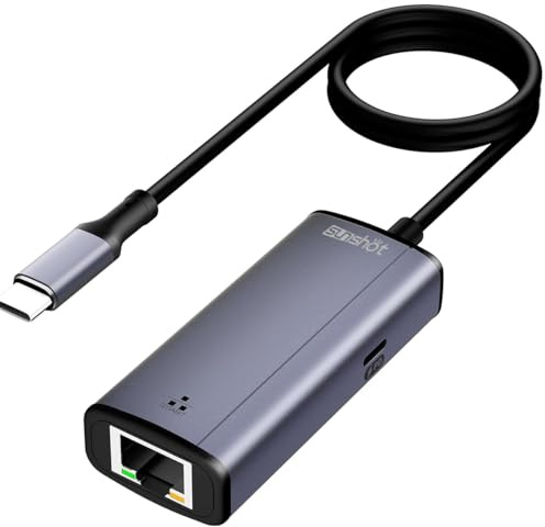 USB-C till Gigabit Ethernet-adapter med 100 W strömförsörjning, Thunderbolt 3/4 till RJ45 Ethernet LAN-adapter, kompatibel med iPhone 15 Pro/Max, MacBook Pro/Air 2023, iMac