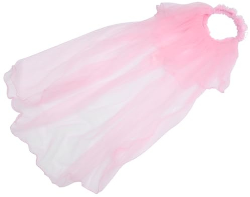 DONFAMDS Blumenschleier Haarreif Eleganter Kopfschmuck Kinder aus Zartem Gazestoff in Rosa Feines Stirnband mit Blumenkranz für Ball und Tanz für Mädchen