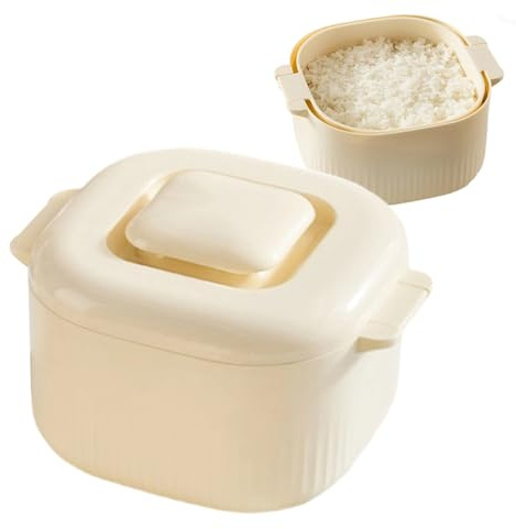 TQEBWUS Cocedor de Arroz para Microondas,Recipiente De Cocción De Alimentos 1700ml | Recipiente Para Cocer Arroz | para Pasta Fideos Verduras en Cocina Hogar Microondas Fiesta Restaurante