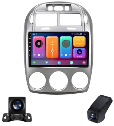 Android 13 9 Pouces Autoradio Android pour Kia Cerato 1 LD 2004-2008 Écran Tactile Autoradio 2 Din pour Commande Vocale GPS/Bt5.0/DSP/FM AM RDS Radio/5GWifi/SWC/Caméra De Recul(Silver,NF-1)