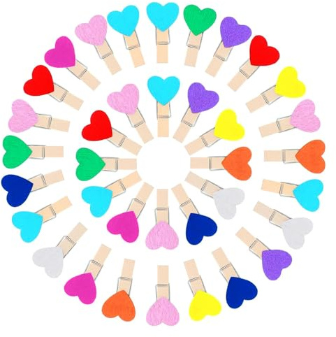 Hshenjhu 100 Pièces Pinces à Linge Bois 3,5 cm Colorées Epince a Linge Bois | Pince a Linge Multicolore Créatifs pour Photos sur Un Ruban de Corde Noël Décoration de la Maison Mariage Cartes Postales