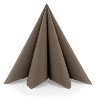 Sovie HORECA Serviette in Braun aus Airlaid, 40 x 40cm, 1/4 Falz, 50 Stück | hochwertige Einwegservietten für Gastronomie Hotel Catering und stilvolle Tischdekoration