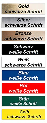 Gravola 2-Stueck-Klingelschild selbstklebend, MADE IN GERMANY -Tuerschild-Namensschild-Briefkastenschild-mit-Gravur
