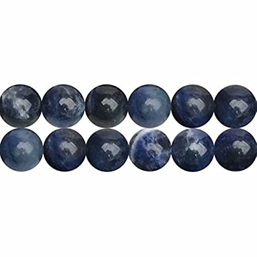 SKYBEADS Natürliche Sodalith Naturstein Runde 6mm Edelstein Perlen zum Auffädeln 38cm Strang Approx 60 Stück
