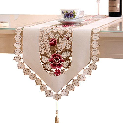 SwirlColor Runner per Tavolo da Ricamo, copriletto e Runner per Tavolo da Pranzo Runner Decorativo a Fiori