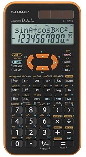 Taschenrechner Sharp-El520Xyr Schwarz-Orange Scientific