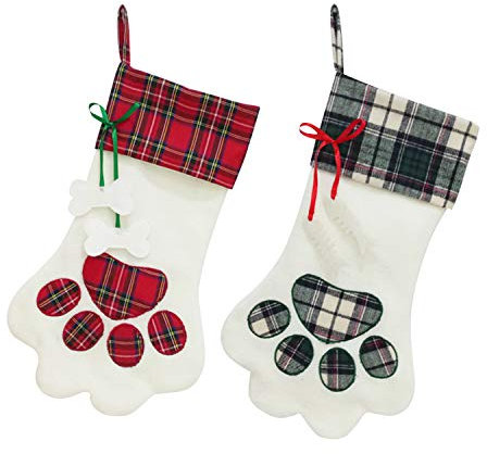 StarTreene 2 Stück Nikolausstiefel zum Befüllen Weihnachten Dekoration Geschenk Spielzeug Zucker Beutel Nikolausstrumpf Ornamente Kamin Deko Geschenkbeutel
