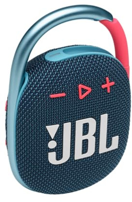 JBL CLIP 4 Bluetooth Lautsprecher - Blau-Pink – Wasserdichte, tragbare Musikbox mit praktischem Karabiner – Bis zu 10 Stunden kabelloses Musik Streaming