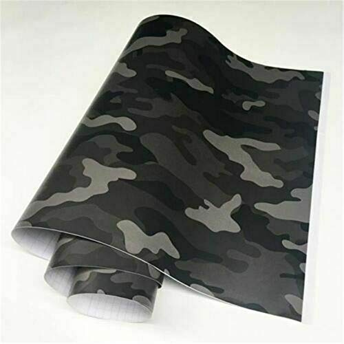 Camouflage-Vinylfolie, Camouflage, Autofolie für Auto-Styling, 2 Größen (152 x 50 cm, Schwarz)