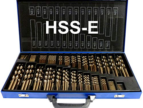 Edelstahlbohrer-Set 230-tlg. 1-13 mm - HSS-E Co5 M35 Spiralbohrer - für Edelstahl, V2A/V4A - 135° Kreuzanschliff DIN 1412C - selbstzentrierend & präzisionsgeschliffen - Premiumqualität - PeTools