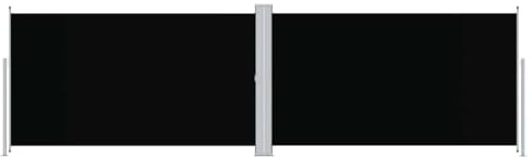 vidaXL Retractable Side Awning, Balcony and Patio Sunscreen, 180x600 cm Outdoor Privacy Screen, UV-Proof, Tear-Resistant, Water-Resistant Fabric, Easy to Assemble, Black