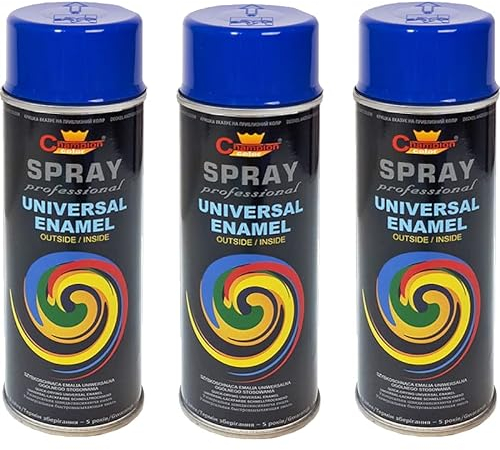 VE-INDUSTRIES Lackspray nach RAL 3er Sparpack Spraydose 400ml Buntlack für Holz, Metall (5002 Ultramarinblau)