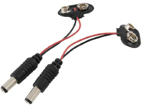 Ruilogod 2 Pcs 2.1 x 5.5mm mâle DC Connecteur d'alimentation à piles 9V clip adaptateur câble