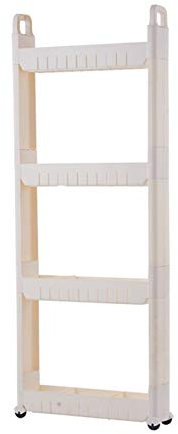 QINGXun 10 cm Breiter Küchen Lagerung, Küchenwagen Mit Rädern, Rollender Lagerwagen, Plastikschlanker Lagerwagen, Trolley -Karren for Küche, Zuhause, Schlafzimmer(4 Layers)