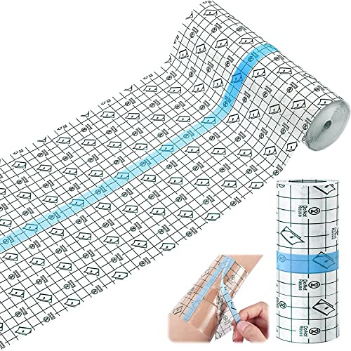 15 cmX 5 m Vendaje Impermeable Transparente,Vendaje de Yeso Fijo,Vendaje para Tatuaje,Cinta Adhesiva Médica Herida,Impermeable Cinta Adhesiva para Tatuajes,Transparente Rollo de Película Impermeable