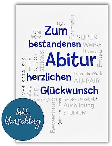 bsb Karte zum Abitur - Glückwunschkarte mit Text-Motiv - liebevolles Geschenk zum Abitur - Glückwunschkarte mit Umschlag - Schulabschluss-Karte in 11,5 x 17,0 cm