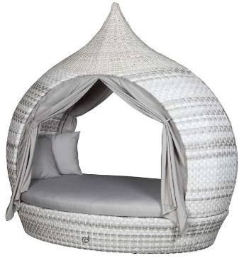 Domus Ventures Liegeinsel Eye Catcher Harkers Island Wash Duo Weaving beidseitig offen Gartenliege Liege Garten Zwiebel Form