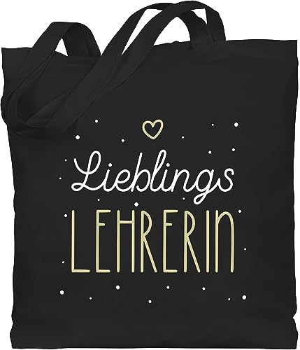 Baumwolltasche - Lehrerin - Taschen - Lieblingslehrerin gold weiß - Unisize - Schwarz - geschenk für lehrerinnen tasche klassenlehrerin jutebeutel lehrertasche teacher beutel bedruckt lehrerinen