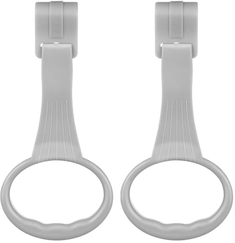 1 Pair Portable Baby Bed Stand-up Rings | Grey Pp Infant Pull-up Rings for Walking Exercise | Safe and Eco-Friendly Hanging for 1-3 Years Old
