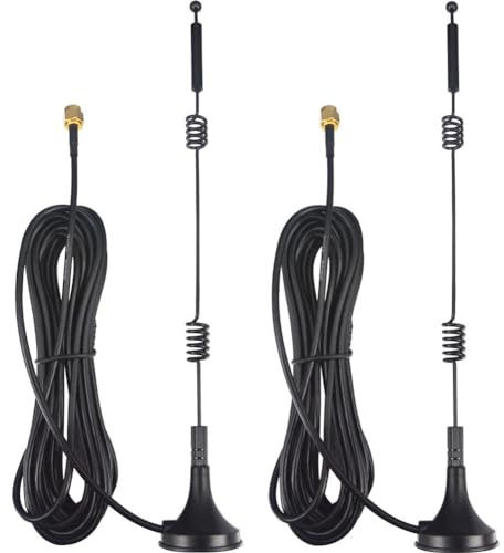 Antena WiFi de Dual Band 2,4 GHz 5 GHz 5,8 GHz 9 dBi Base magnética MIMO Conector Macho SMA de Alta Ganancia Antena para enrutador WiFi cámara IP de Seguridad (Paquete de 2)