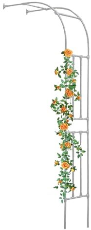 LIYI929GP Metall Rosenbogen Garten Halbbogen Rankhilfe Rankgitter, 240cm Witterungsbeständig Gartenbogen Gartenlaube Stabiler, Halb-rosenbogen Pergola Rankgitter Torbogen Für Kletterpflanzen