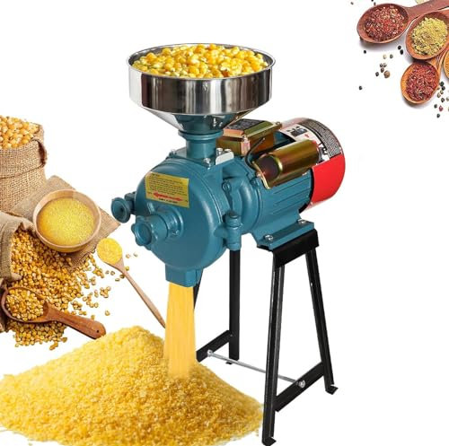 Electric Feed Mill Dry Grain Mill Grinder - Multifunctional Indian Mixer Grinder For Coffee, Wheat, Spices - Includes Funnel For Easy Grinding - High-Efficiency Feed Machine For Nut, Rice, Herbs