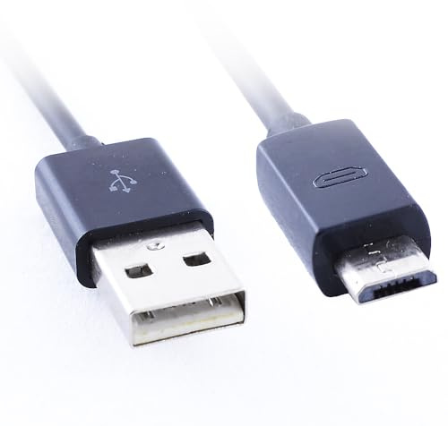 REY Micro-USB-auf-USB-Kabel zum Aufladen und für die Datenübertragung, 10cm, Schwarz