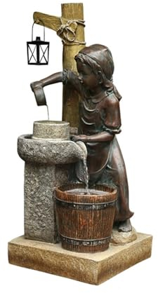 luckxuan Garten Brunnen Garten-Innenhof-Balkon-Dekoration, Wohnzimmer-Haus-Boden-Wasser-Landschafts-Dekoration Garten Brunnen Outdoor (Color : B)