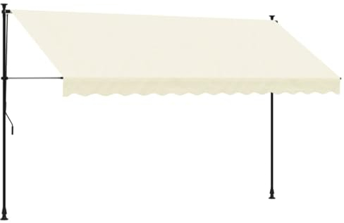 vidaXL Markise Einziehbar Creme 350x150 cm Stoff und Stahl