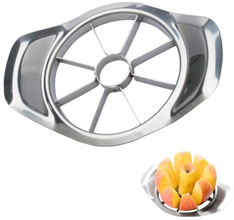Mela Frutta Cutter,Taglia Mele,Levatorsoli Taglia Mela Spicchi Acciaio Inox,Acciaio Inox Affetta Mela,Affettatrice Di Frutta,Affettatrice Di Mele (8 Fette,Argento)