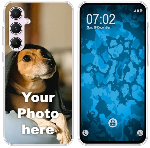 PhoneNatic personalisierte Handyhülle für Samsung Galaxy A55 Custom Case transparent zum selbst gestalten mit eigenem Foto Bild Text individuell