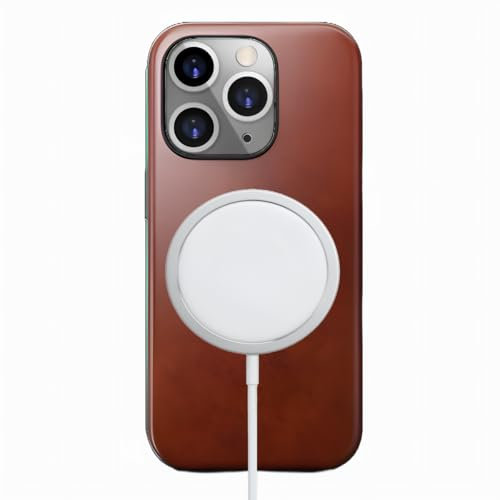 NOMAD Modern Leather Case | für iPhone 16 Pro | Schutzhülle aus Polycarbonat und hochwertigem Echtleder | MagSafe-kompatibel | Olde Dublin Horween