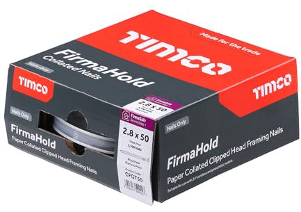 Firmahold Gun Nails Without Gas Framing fit Paslode IM350 + 50mm 63mm 75mm 90mm (Galvanised, 2.8x63-1100pcs)